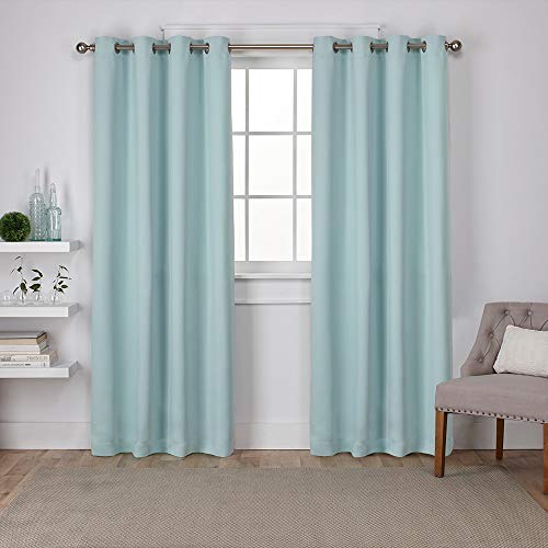 Exclusive Home Curtains Exclusive Home Verdunkelungsvorhänge, Köpergewebe, isoliert, mit Ösen, Meeresschaumstoff, 2 Stück Satin-Vorhang, Meeresschaum, 132 x 213 cm, 1 Paar, Eisen, Seafoam, 52x84, 2 von Exclusive Home Curtains