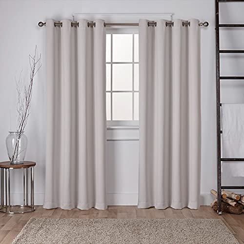 Exclusive Home Isolierte Verdunkelungsvorhänge, Fenster-Paneele mit Ösen Oben, Satin, Köpergewebe (2er-Set), Polyester, Silber, 52x108 von Exclusive Home Curtains