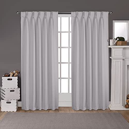 Exclusive Home Vorhang aus Satin, gewebt, verdunkelnd, mit Klemmfalten, versteckte Schlaufen, 243,8 cm Länge, silberfarben von Exclusive Home Curtains