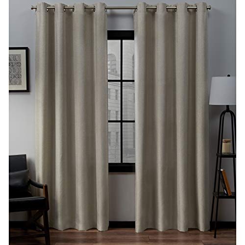 Exklusive Grommet Top Leinen-Fenstervorhänge, Polyester, Natur, 108" Length von Exclusive Home Curtains