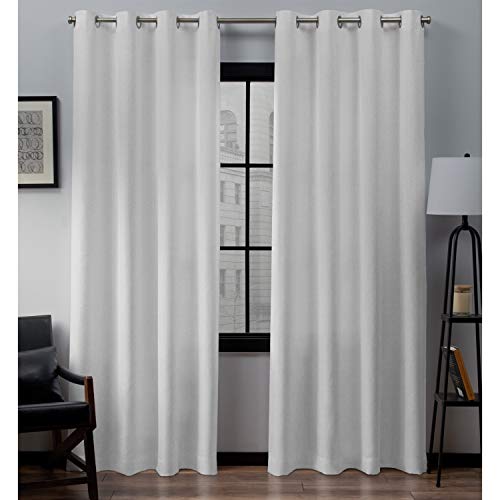 Exklusive Grommet Top Leinen-Fenstervorhänge, Polyester, Winter-Weiß, 96" Length von Exclusive Home Curtains