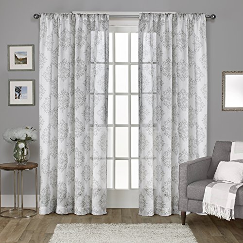 Exklusive Home Vorhänge mit Stange Oben, Polyester, Taubengrau, 54x108 von Exclusive Home Curtains