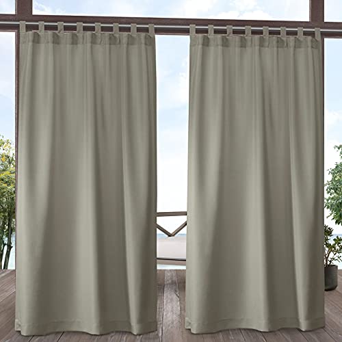 Exclusive Home Cabana Vorhang, solide, lichtfilternde Haken und Schlaufen, 137,2 x 213,4 cm, Taupe, 2 Stück von Exclusive Home