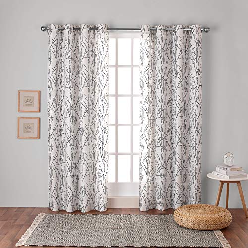 Exclusive Home Gardinen mit Tülle, Fenster-Gardinenpaneel- Paar, Polyester, Black Pearl, 96" Length von Exclusive Home