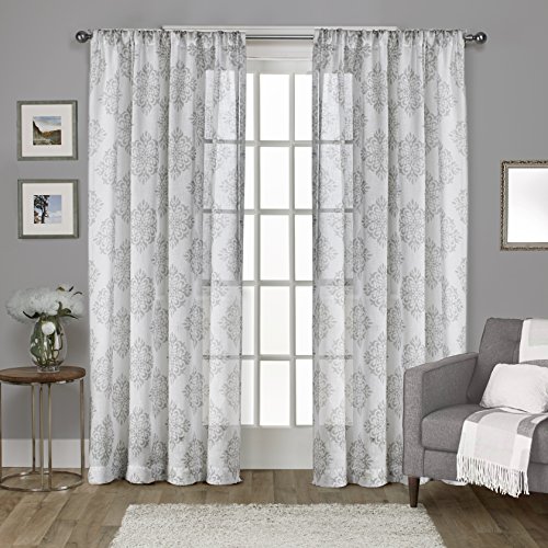 Exklusive Home Vorhänge mit Stange Oben, Polyester, Taubengrau, 54x84 von Exclusive Home