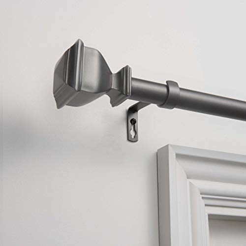 Exclusive Home Curtains Napoleon 1" Curtain Rod and Finial Set, 36"-72", Gunmetal von Exclusive Home