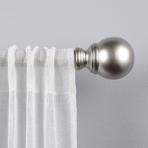 Exclusive Home Curtains Sphere 1" Curtain Rod and Finial Set, 36"-72", Matte Silver von Exclusive Home
