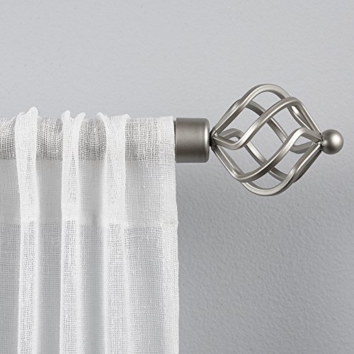 Exclusive Home Curtains Taschenlampe 2,5 cm Gardinenstange und Endstück-Set, Mattes Silber, 36"-72" von Exclusive Home