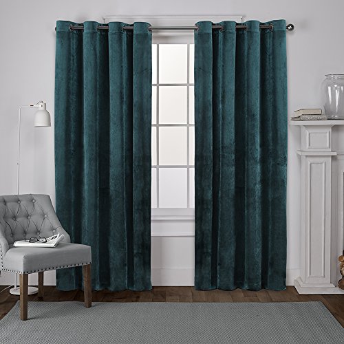 Exclusive Home Curtains Flächenvorhänge mit Ösen, Paar, Polyester, blaugrün, 54x96 von Exclusive Home