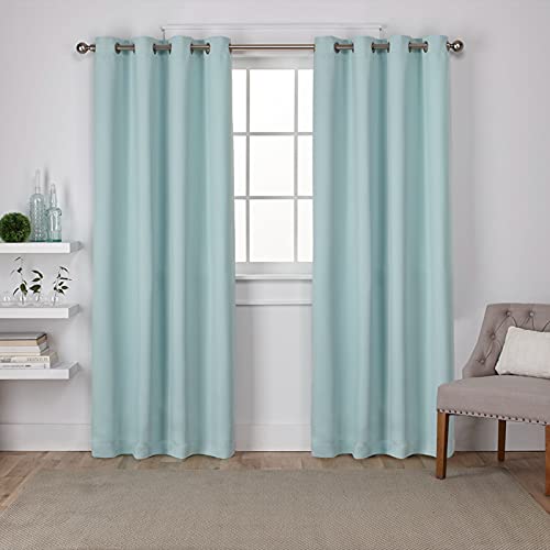 Exclusive Home Isolierte Verdunkelungsvorhänge, Fenster-Paneele mit Ösen Oben, Satin, Köpergewebe (2er-Set), Textil, Seafoam, 52x108 von Exclusive Home