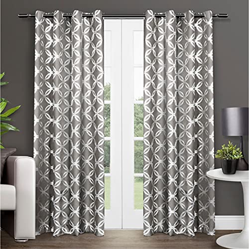 Exclusive Home Modo Metallic-Vorhang mit geometrischen Ösen, 137,2 x 243,8 cm, Schwarze Perle, 2 Stück von Exclusive Home