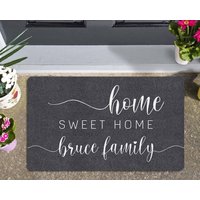 Benutzerdefinierter Text Name Eingangsmatte Lustige Personalisierte Türmatte Home Sweet Indoor Eingang Matte Outdoor Terrasse Teppich Gummi Vordertür von Exclusiveculture