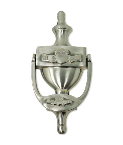 Exclusively Irish Claddagh Türklopfer für Haustür, Keltischer Messingklopfer Willkommensgeschenk für Zuhause,Satiniertes Nickel von Exclusively Irish