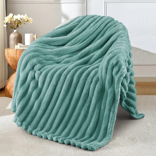 Exclusivo Mezcla Kuscheldecke Flauschig Fleecedecke Flanell Decke, Leichte und Warme Sofadecke Couchdecke für Ganzjahreszeit, 130 x 150 cm Graugrün von Exclusivo Mezcla