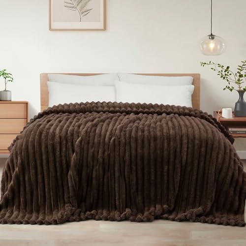 Exclusivo Mezcla Kuscheldecke Flauschig Fleecedecke Flanell Decke, Leichte und Warme Sofadecke Couchdecke für Ganzjahreszeit, 150 x 200 cm Braun von Exclusivo Mezcla