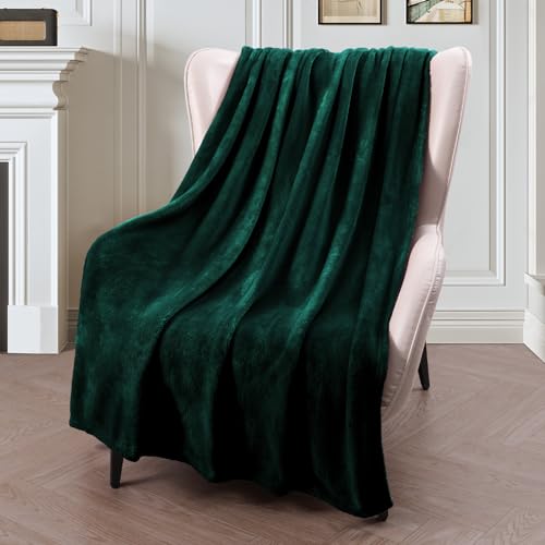 Luxus Oversize Flanell Samt Plüsch Überwurf Decke – 127 x 177,8 cm (Forest grün) von EXCLUSIVO Mezcla waldgrün von Exclusivo Mezcla