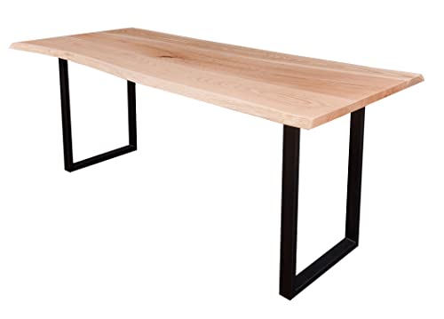 Exim Welt Esszimmertisch Massivholz - Esstisch Baumkante - Baumkantentisch, Tischplatte (Mittlere Biegung, Eiche, 80 x 70 x 180 cm) von Exim Welt