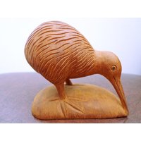 Holz Kiwi Vogelschnitzerei Statue. W112 von Eximha