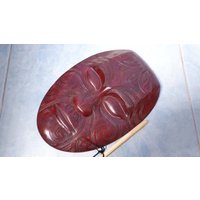 Holzschnitzerei Maske Mit Knochenohr. W59 von Eximha