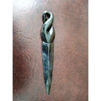 Nephrit Jade Herz Twist Papiermesser. S279 von Eximha