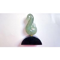 Nephrit Jade Spirale Doppel Koru Statue. S236 von Eximha