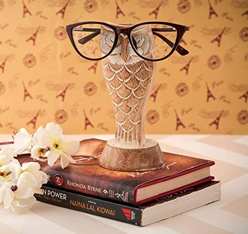 Eximious India Geschenke Für Männer Eule Brillenhalter Holz Handgefertigt Nachttisch Anzeige Zuhause und Büro Design 2 von Eximious India