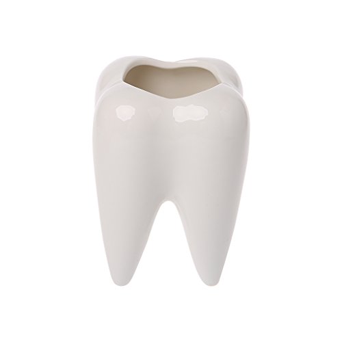 Exing Blumentopf Blumenkübel Vasen,Zahn Form Keramik Blumentopf - Keramik,6.8x9.9cm,Weiß von Exing