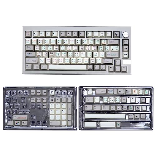 142 Tasten, Retro-Programmierer-Tastenkappen, dicke PBT-Farbstoffsublimation, lichtdicht, Kirschprofil-Tastenkappen für mechanische Tastaturen, Programmierer-Tastenkappen von Exingk