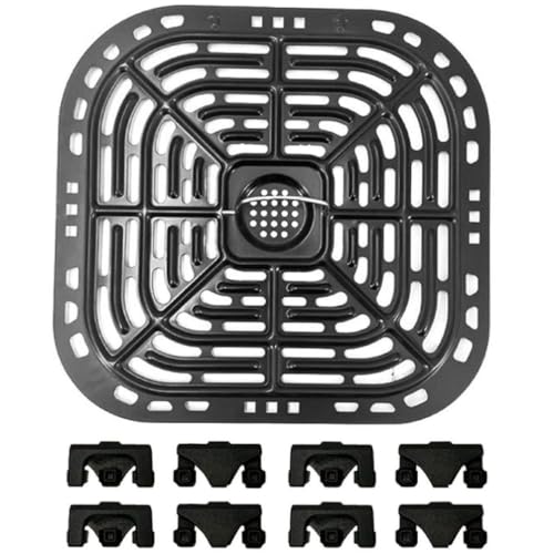 Air Fryer Grill Pan Replacement Perforated Crispers Plate Fry Coating Pan for 6qt Dishwasher Safe Air Fryer Accessories Square von Exingk