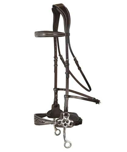 Exion Nova Hackamore Bridle for Horses – Anatomical Bitless Bridle with Rubber Reins | Anti‑Pressure Crownpiece | Vegetable-Tanned Leather | Size Full, Cob, Pony & Over (Black, Cob) (Oak Brown, Pony) von ExionPro