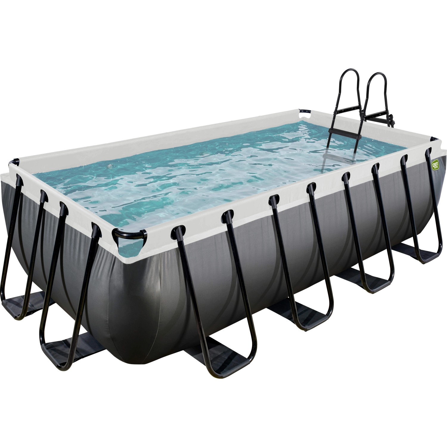 Exit Black Leather Pool Schwarz 400 x 200 x 100 cm m. Sandfilterpumpe von Exit Toys