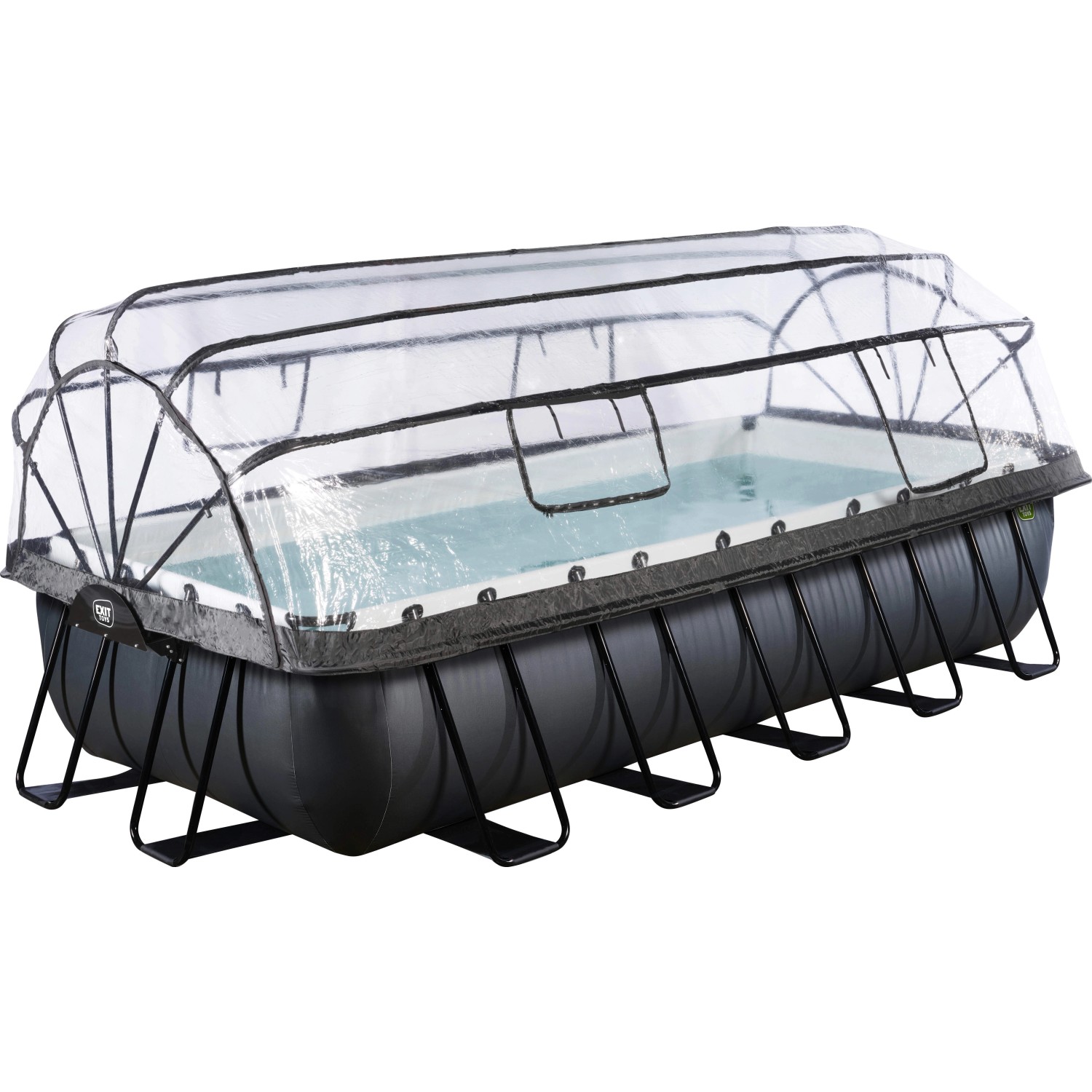 Exit Black Leather Pool Schwarz 540 x 250 x 100 cm m. Sandfilterp. u. Abdeckung von Exit Toys