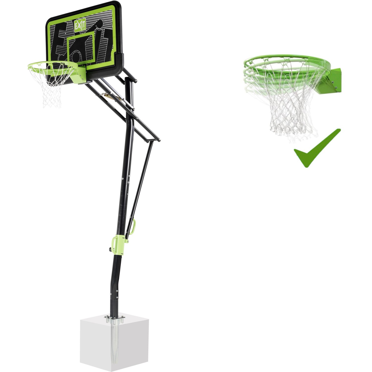 EXIT Galaxy Basketballkorb zur Bodenmontage mit Dunkring - Black Edition von Exit Toys