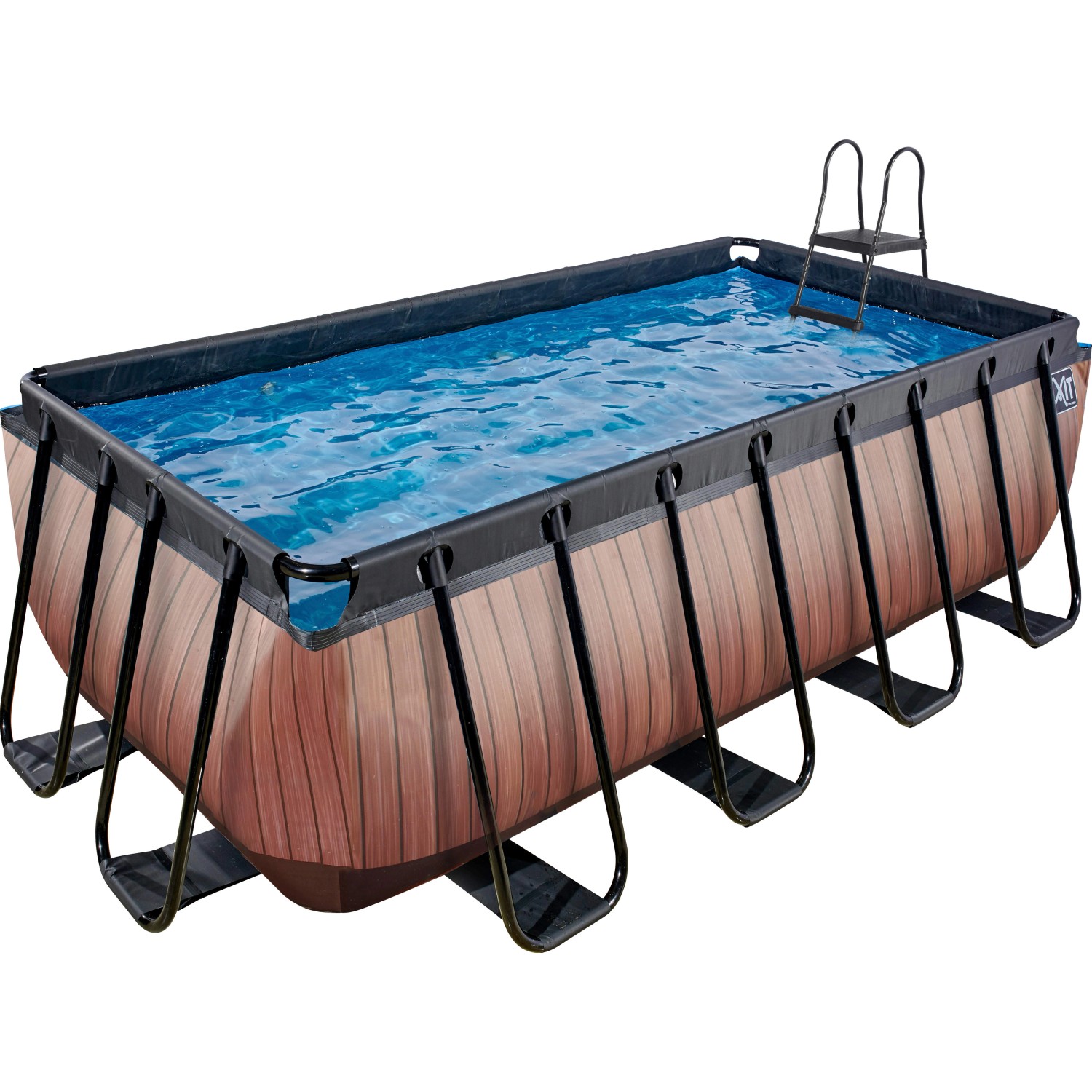 EXIT Wood Pool Braun 400 x 200 x 122 cm m. Filterpumpe von Exit Toys