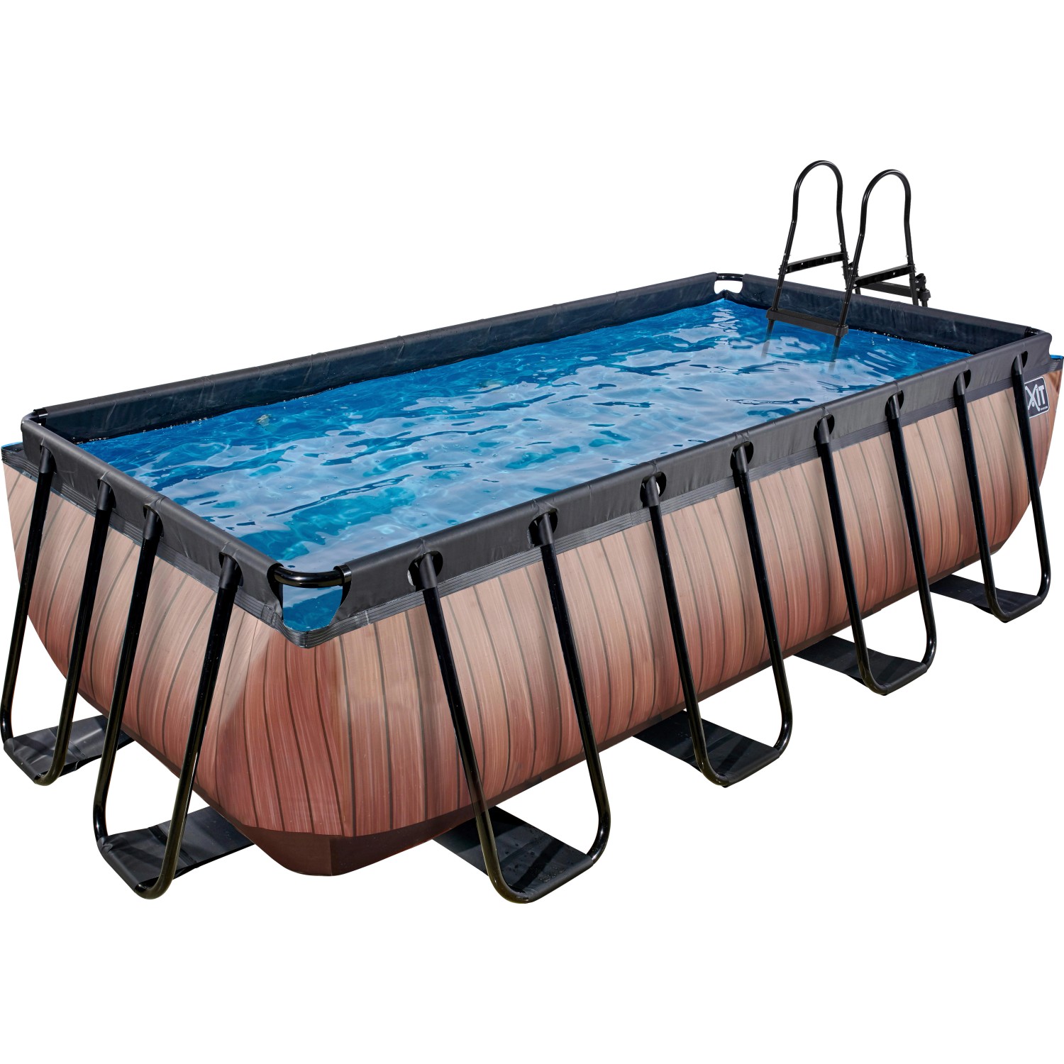 EXIT Wood Pool Braun 400x200x100cm m. Filterpumpe von Exit Toys