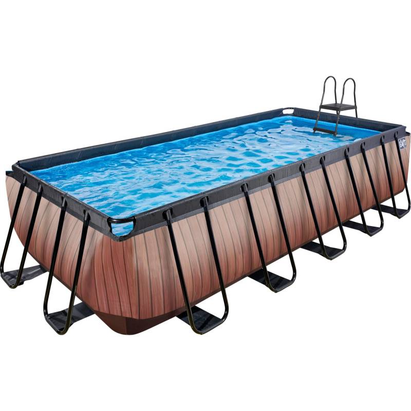 EXIT Wood Pool Braun 540x250x122cm m. Filterpumpe von Exit Toys