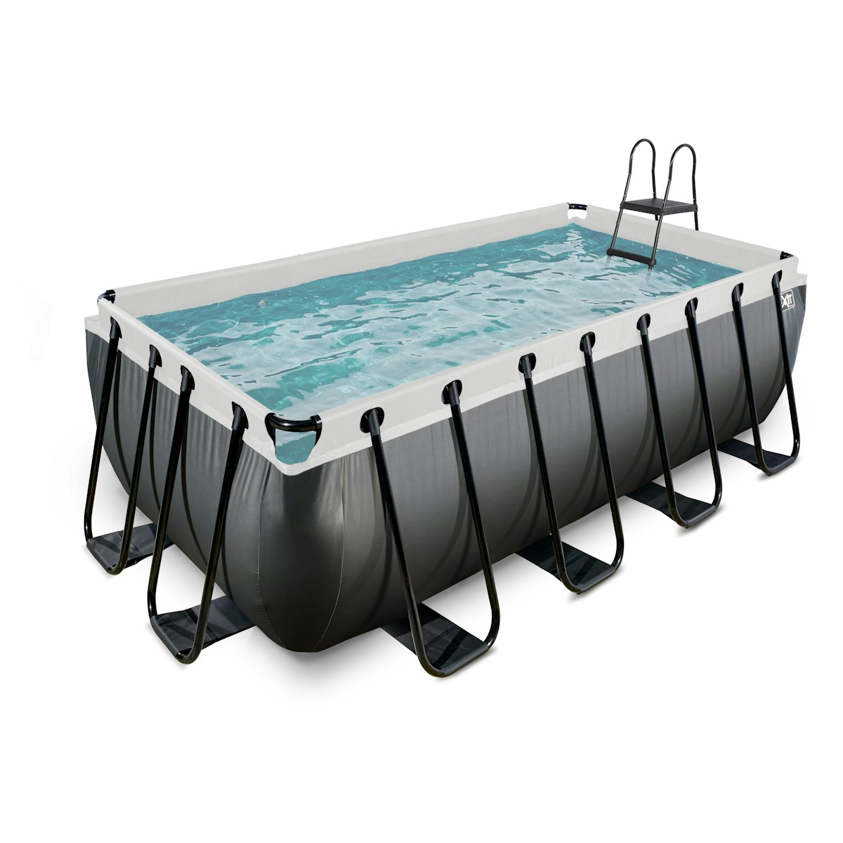 Exit rechteckiger Rahmenpool mit Kartuschenfilteranlage 400 x 200 cm (Höhe 122cm) 400 x 200 cm schwarz von Exit Toys