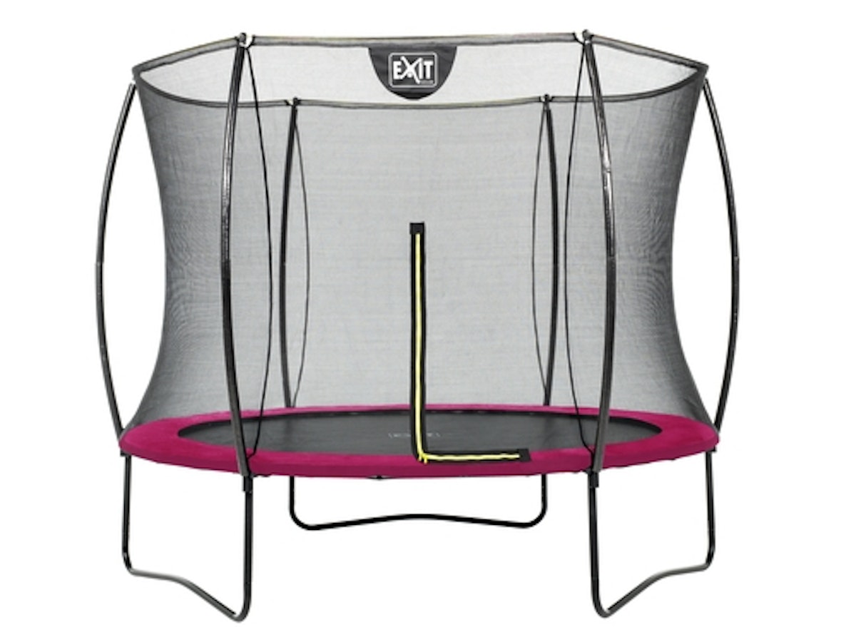 EXIT Silhouette Trampolin mit Sicherheitsnetz-Ø 244 cm-rosa von Exit