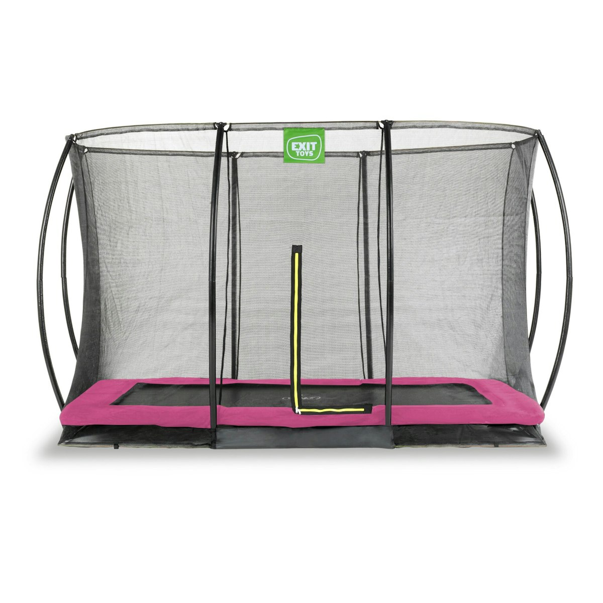 Exit Silhouette Bodentrampolin mit Sicherheitsnetz-244 x 366 cm-rosa von Exit