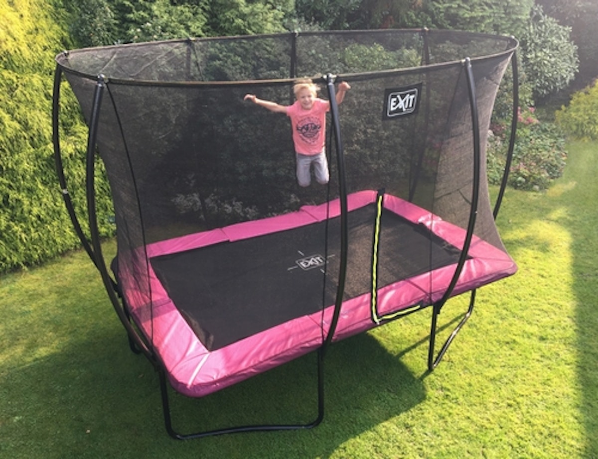 Exit Silhouette Trampolin mit Sicherheitsnetz-214 x 305 cm-rosa von Exit