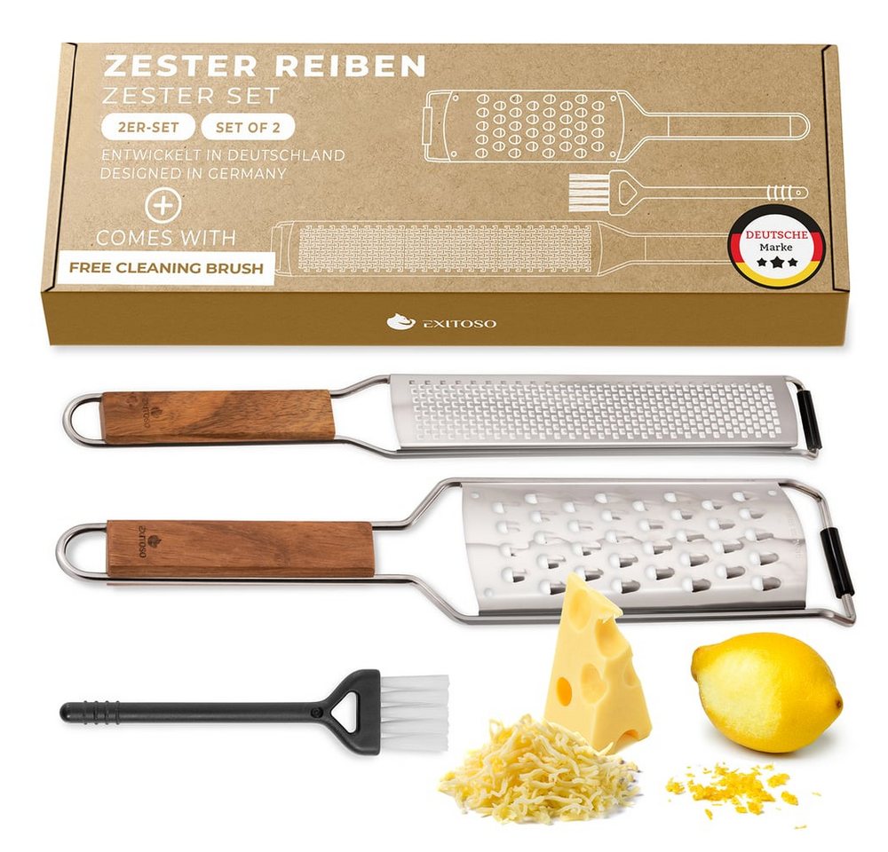 Exitoso Zitruszester Zester-Reibe 2er-Set, Ideal für Ingwer Knoblauch Muskatreibe Zitrusfrüchte, Holz Exitoso Zitruszester Zester-Reibe 2er-Set, Ideal für Ingwer Knoblauch Muskatreibe Zitrusfrüchte, Holz von Exitoso