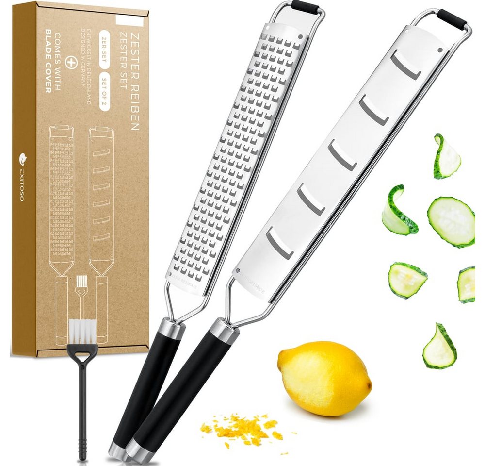 Exitoso Zitruszester Zitronenreibe 2er-Set, Ideal für Ingwer Knoblauch Muskatreibe Zitrusfrüchte, rostfrei Exitoso Zitruszester Zitronenreibe 2er-Set, Ideal für Ingwer Knoblauch Muskatreibe Zitrusfrüchte, rostfrei von Exitoso