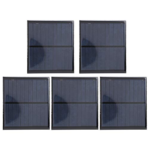 Exliy 5-teiliges Mini-Solarpanel, 6V 2W, 136 x 110 mm, Kristallines Silizium, Glas, Aluminium, Solar-Handy-Ladegerät von Exliy