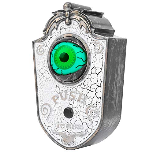 Halloween Türklingel, Einäugige Türklingel Tür Hängende Augapfel Türklingel für Halloween Party(P018 one-eyed doorbell white crack) von Exliy