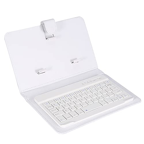 Universelle kabellose Bluetooth-Tastatur-Flip-Case-Abdeckung mit Ständer für iOS- / Android- / Windows-Telefone, stilvolle 2-in-1-Folio-Ständer-Abdeckung+abnehmbare Bluetooth-Tastatur(Weiß) von Exliy