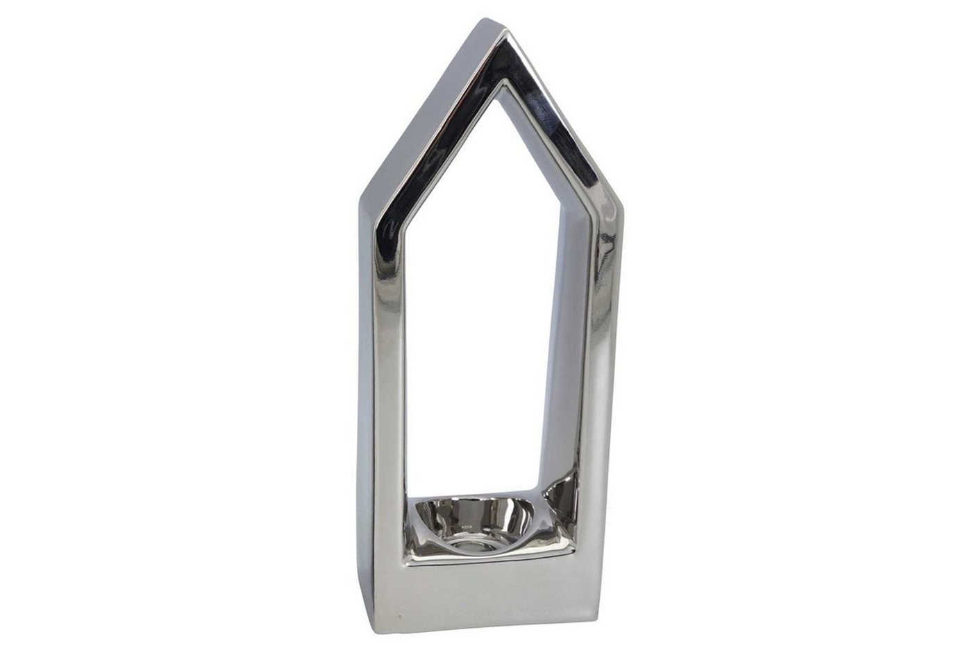 Exner GmbH Garten- & Wohnaccessoires Kerzenhalter HausKerzenHalter ArgenT - Keramik - 12x6x20,5 cm von Exner GmbH Garten- & Wohnaccessoires