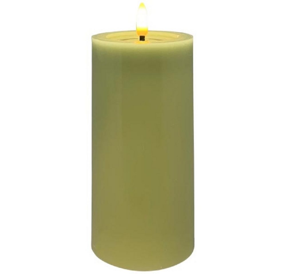 Exner GmbH Garten- & Wohnaccessoires LED-Kerze Exner LED Kerze, Oliv, 7,5x7,5x15 cm, mit Timerfunktion, 27001 (1-tlg), LED Kerze Oliv mit Timerfunktion von Exner GmbH Garten- & Wohnaccessoires