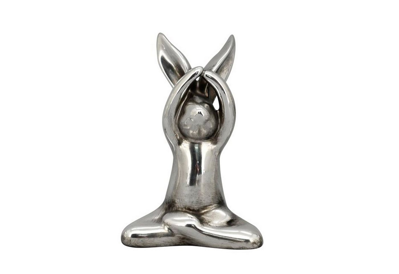 Exner GmbH Garten- & Wohnaccessoires Osterhase YogaHase ArgenT, Keramik, 26,5x8,5x19,5 cm von Exner GmbH Garten- & Wohnaccessoires