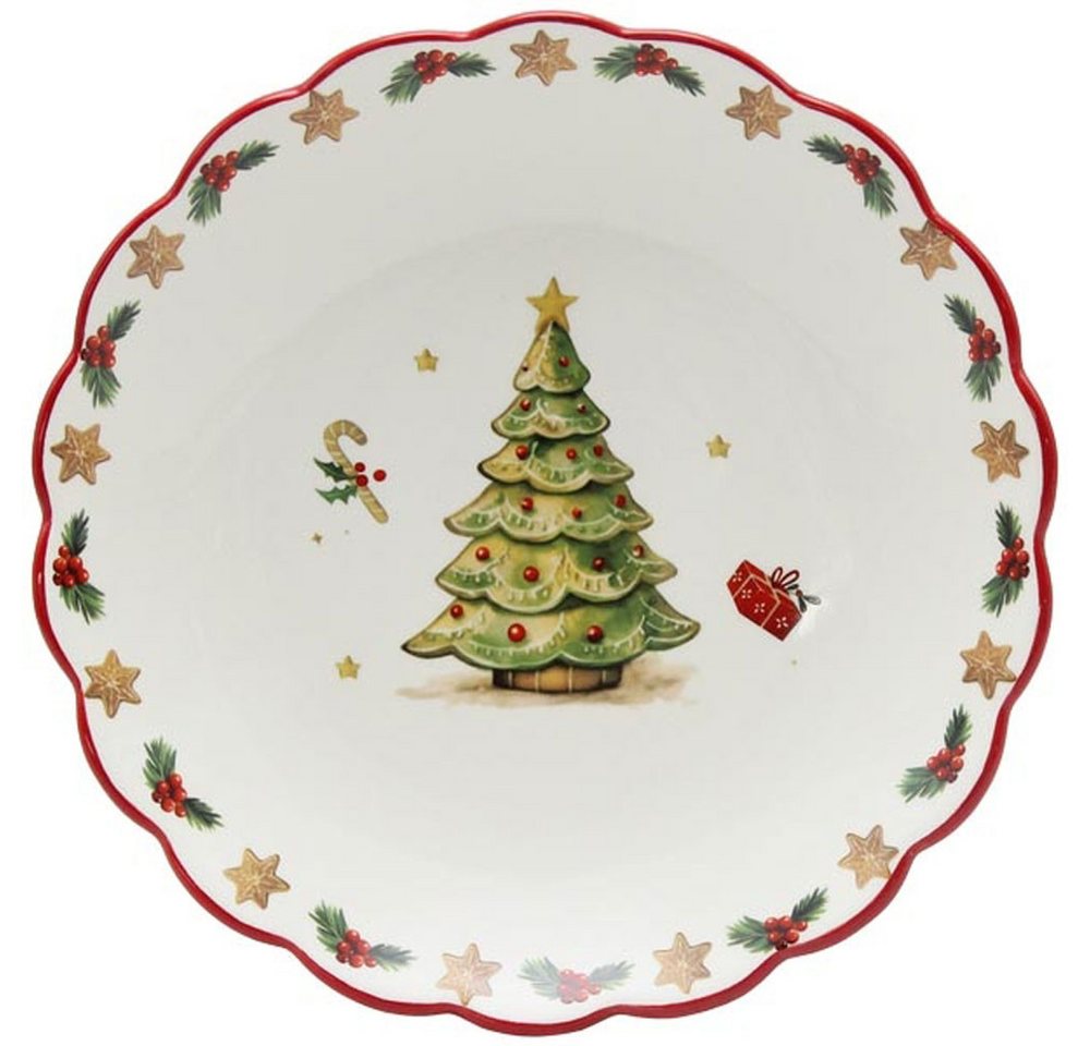 Exner GmbH Garten- & Wohnaccessoires Teller Teller Chrissie, Dolomite, 25x25x4,3 cm Weihnachten Tannenbaum, (1 St) von Exner GmbH Garten- & Wohnaccessoires