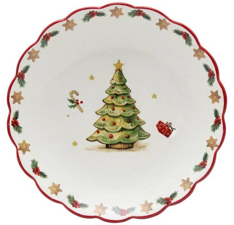 Exner GmbH Garten- & Wohnaccessoires Teller Teller Chrissie, Dolomite, 25x25x4,3 cm Weihnachten Tannenbaum, (1 St) von Exner GmbH Garten- & Wohnaccessoires